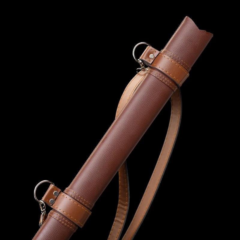 Knight Bastard European Medieval Sword Full Size 5160 Carbon Steel Unsharp Leather Wrapped Wood Scabbard Collection Decor Prop - view 4