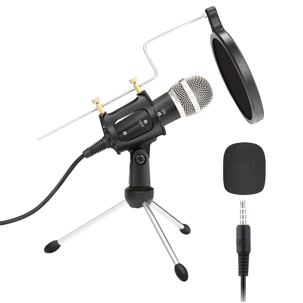 Microphone Set Studio Condenser Bundle Podcasting Live Broadcasting Computer Online Class Capacitance