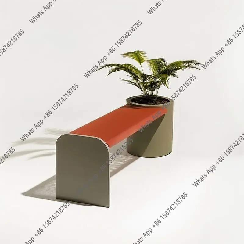 Outdoor flower box stool flower bed pedestrian street green courtyard square rest flower slot seat combination