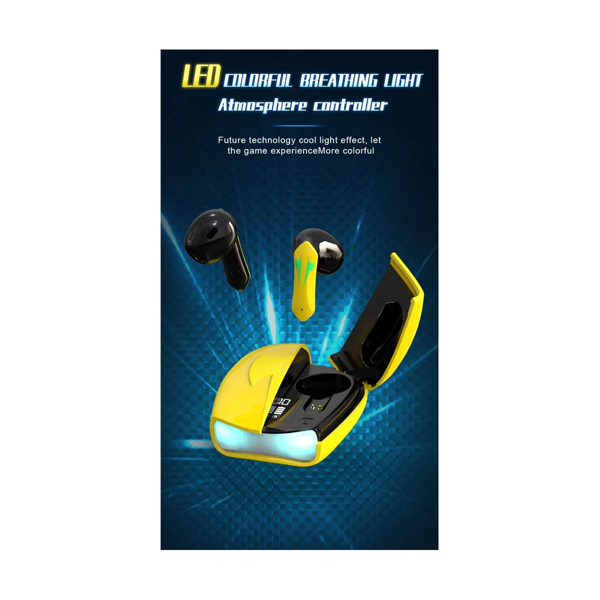 X16Pro 블루투스 5.2 이어폰, 게이밍 무선 헤드셋, 방수 헤드폰, 인이어 이어버드, 마이크 포함, 블랙