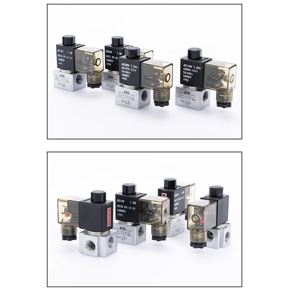 AirTAC Type 3V2-06 3V2-08 Two-position Three-way High-frequency Vacuum Solenoid Valve NC NO Direct Acting Valve DC12V/24V AC110V