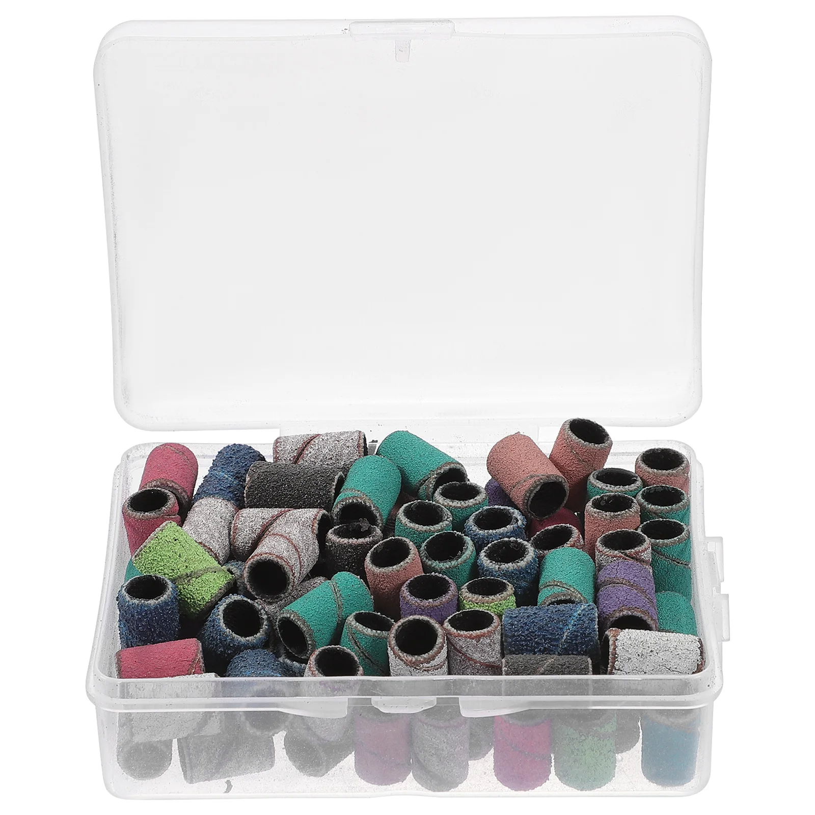 Zestaw 1 pudełka z pierścieniami szlifierskimi do frezarki do paznokci, odporne na zużycie, do polerowania, kształtowania i usuwania lakieru hybrydowego.