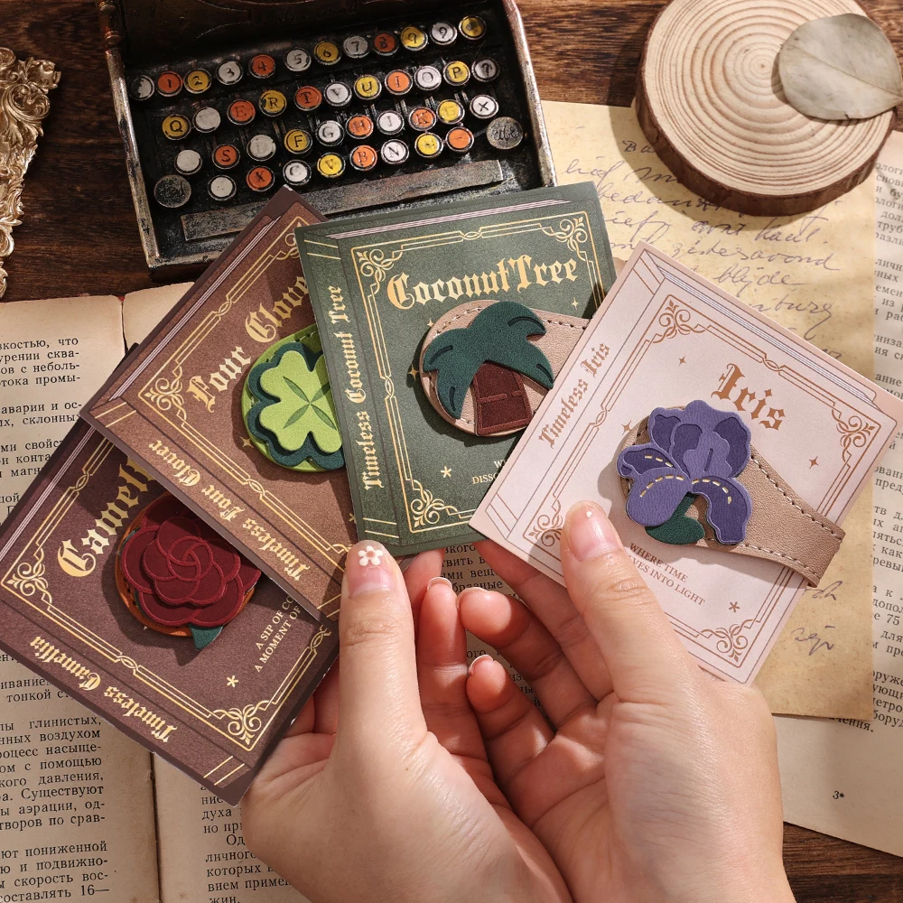 Marcapáginas magnético con borla de cuero, diseño Floral, Clip de página seguro para escritores, estudiantes, regalo de lectura para ratones de biblioteca, 1 ud.