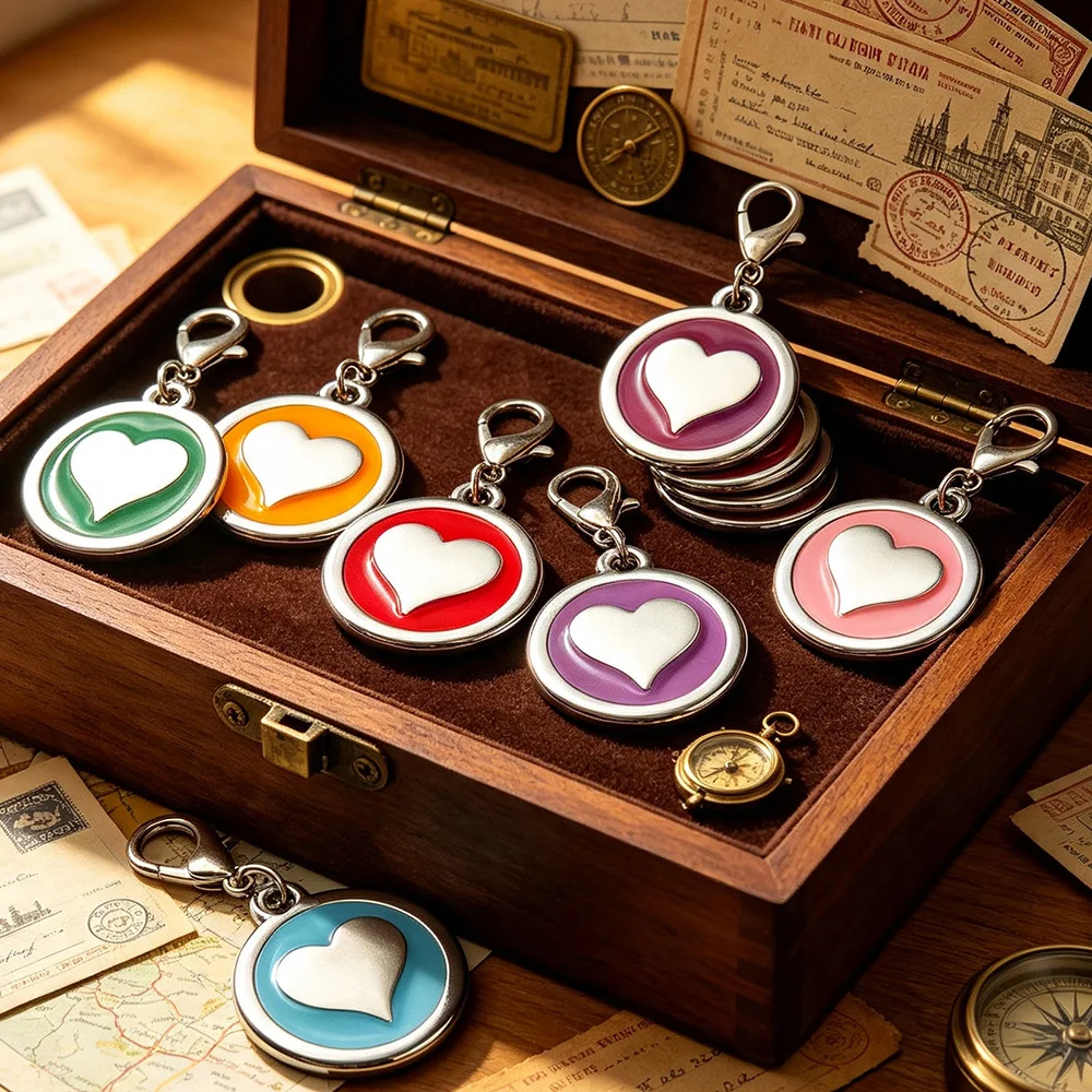 Heart Shape Alloy Blank Keychain Charms, Personalized DIY Engravable Keyring Pendants, Custom Adornment Souvenir Accessories