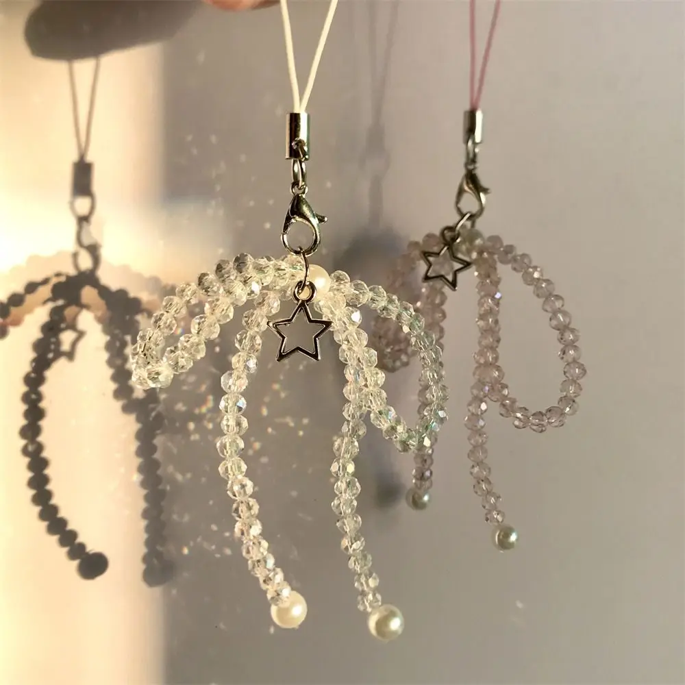 

Phone Charms Bead Phone Pendant Butterfly Pink Bow Y2K Phone Lanyard Ins Korea Sweet Girl Cellphone Chain Schoolbag