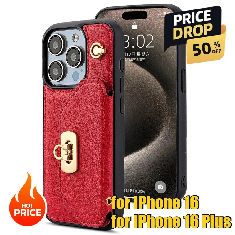 

for IPhone 16 for Women Sling Bags Phone Cases Card Holders and Leather Phone Covers Suitable