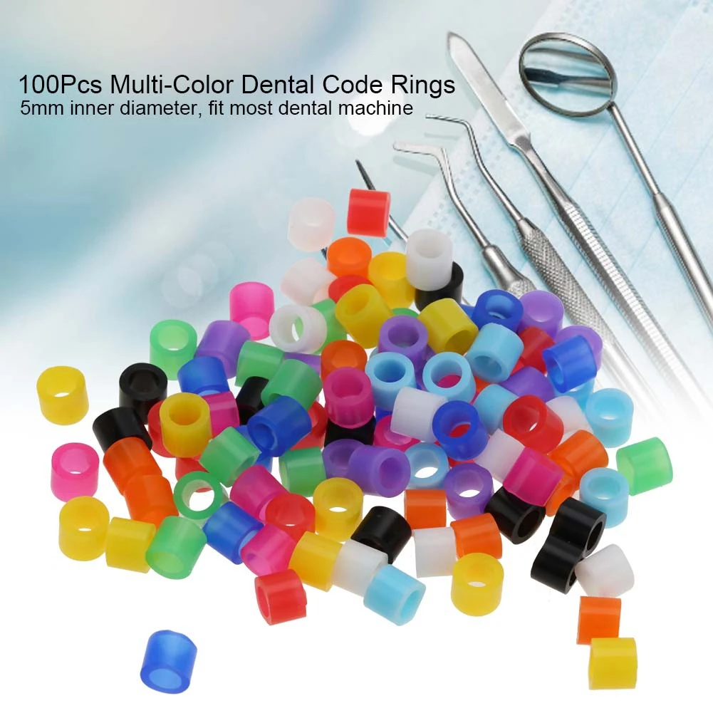 100Pcs/lot Orthodontic Code Mixed Silicone Ring Multi-Color Universal Dental Instrument High Temperature Autoclavable Sterilizer