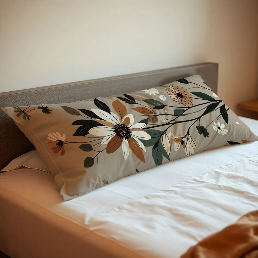 Full Body Pillowcase, Size 20X54 Inches, No Pillow Insert, Reversible And Breathable, Modern Style, Polyester, Mixed Colors, Zip