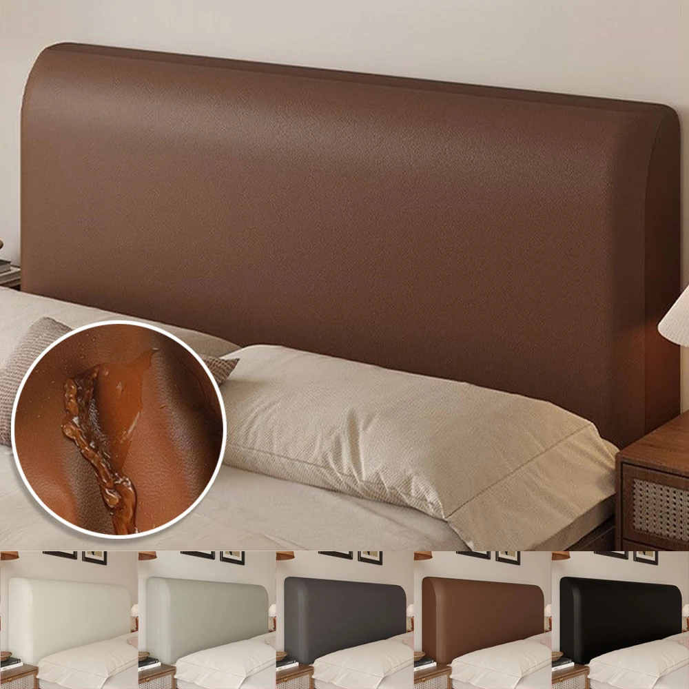 2026 Leather Bed Headboard Cover Technology Cloth Waterproof Bed Head Cover All-inclusive Bedside Protector Slipcovers Bedroom