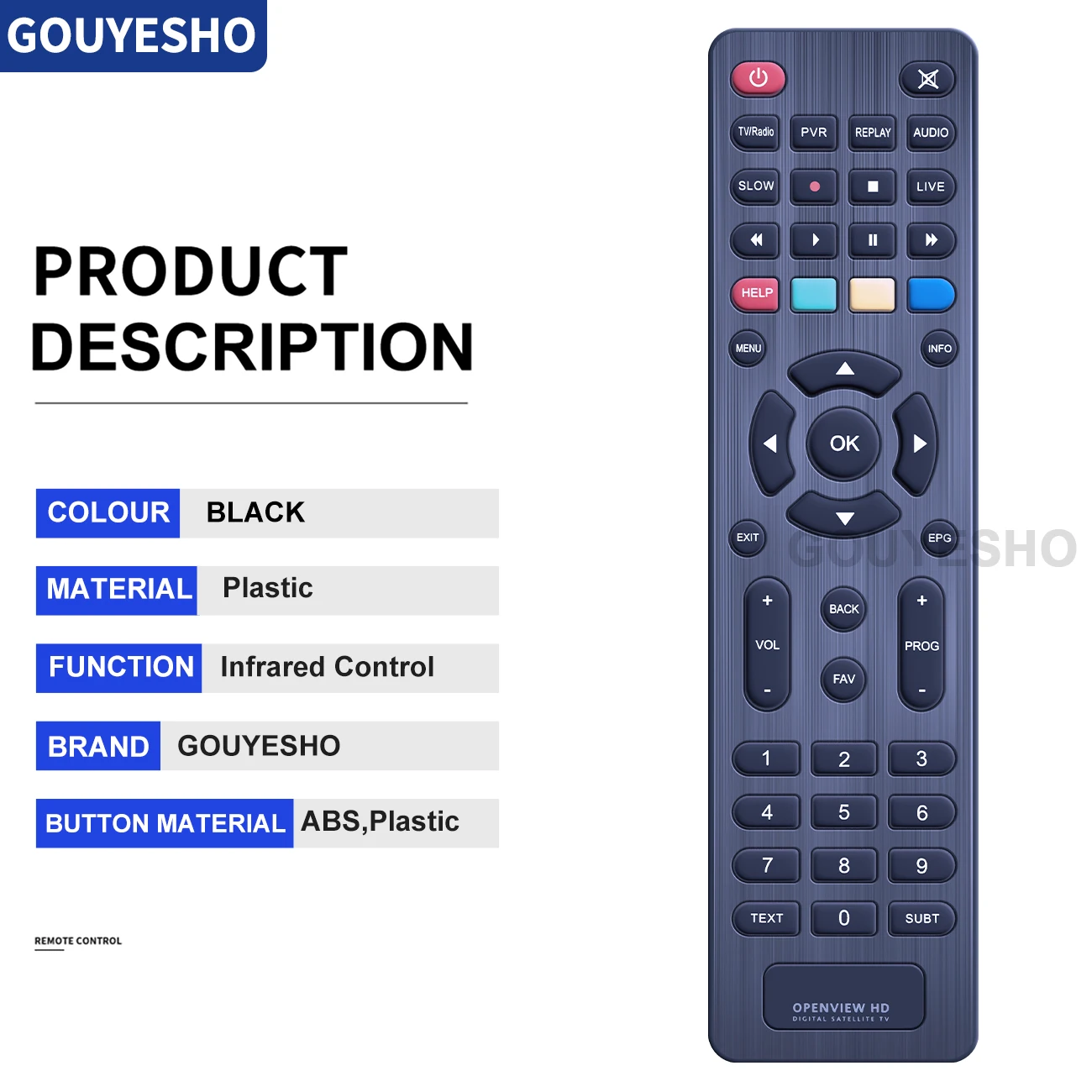 New Replacement Remote Control For OVHD Digital Satellite Decoder 4165 KT1045 TV