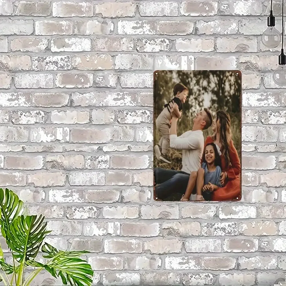 2D Flat Custom Photo Metal Sign 8x12In 20x30cm, Vintage Wall Decor Wedding Anniversary Home Office Gift, Decorative Use Only