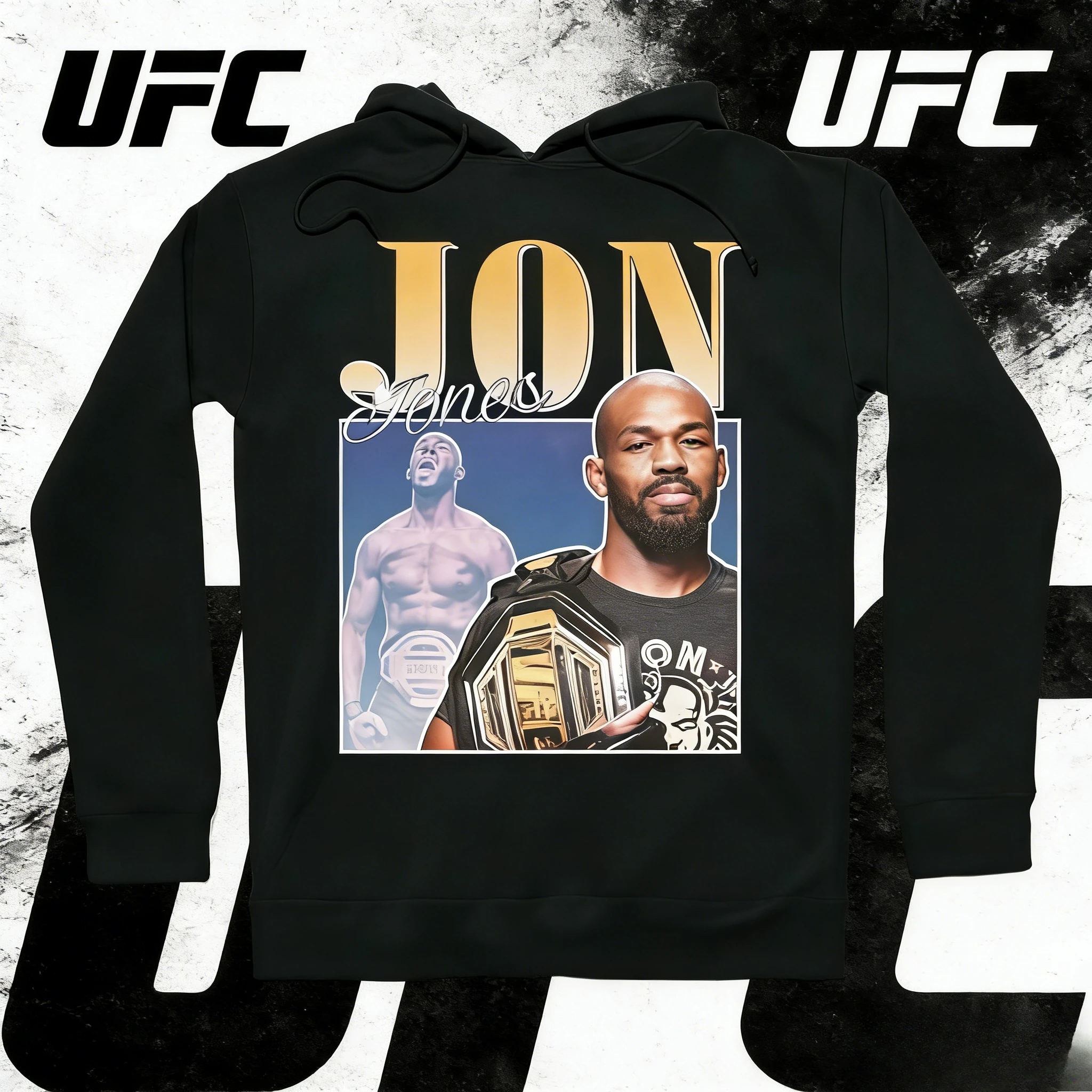 

Худи UFC Джон Джонс 2026, осенне-зимняя коллекция, 100% хлопок, с принтом, модный повседневный стиль, подходит для мужчин и женщин