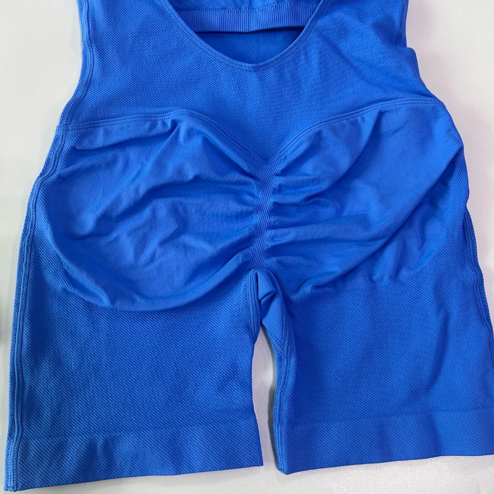 Pericic Langarm-Einteiler Yoga-Bodysuit für Damen, Nahtloses Outfit-Set, Fitnesskleidung, Workout-Shorts, Jumpsuit, Rückenfreies Gym-Set – Detail 24
