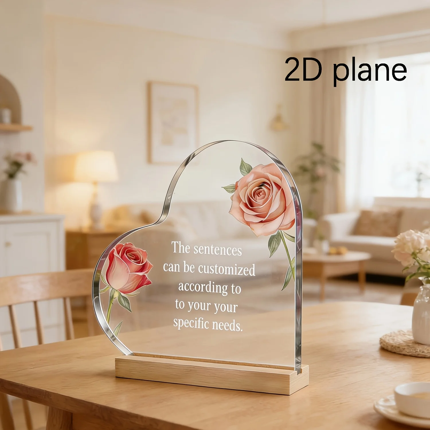 Customizable Acrylic Heart-Shaped Plaque Photo & Text Birthday Gift Sentimental Keepsake Thoughtful Present with Personalization