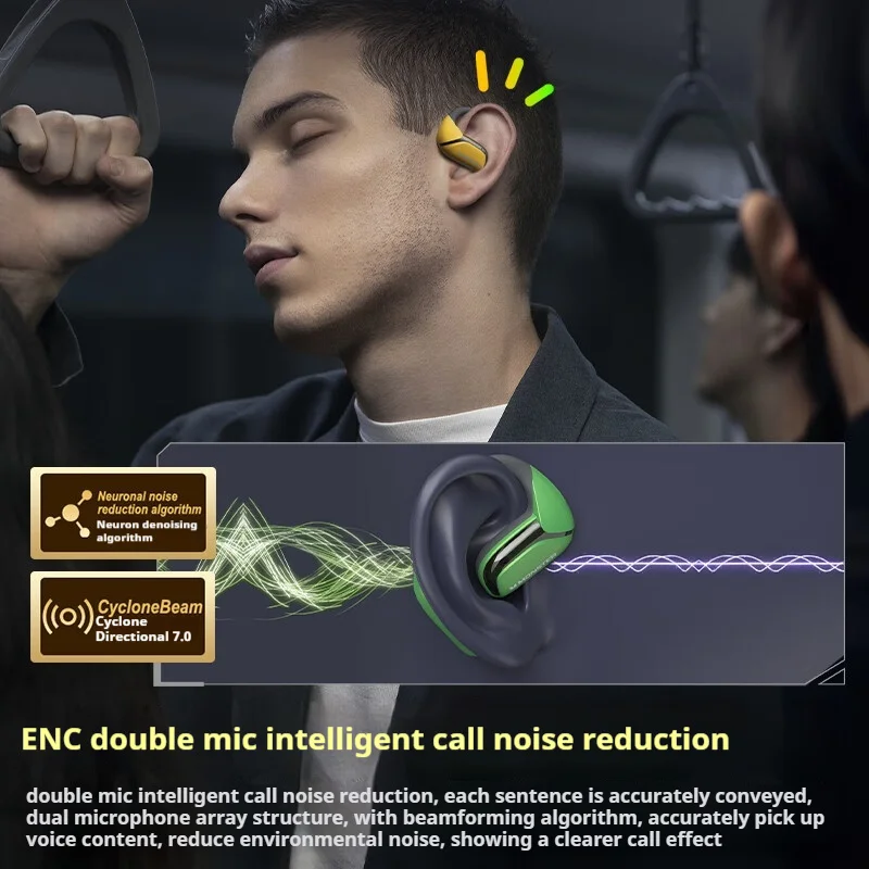 MONSTER Mission AC100 Wireless Earbuds Air Conduction Bluetooth Headphone ENC Double Mic Intelligent Call Noise Reduction Earbud