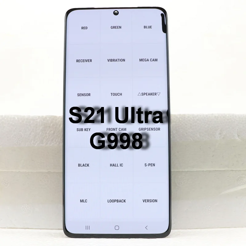 スーパー-amoled-欠陥のある液晶サムスンギャラクシー-s21-ウルトラ-5-グラム-sm-g998u-g998b-液晶ディスプレイタッチスクリーンデジタイザアセンブリなしフレーム
