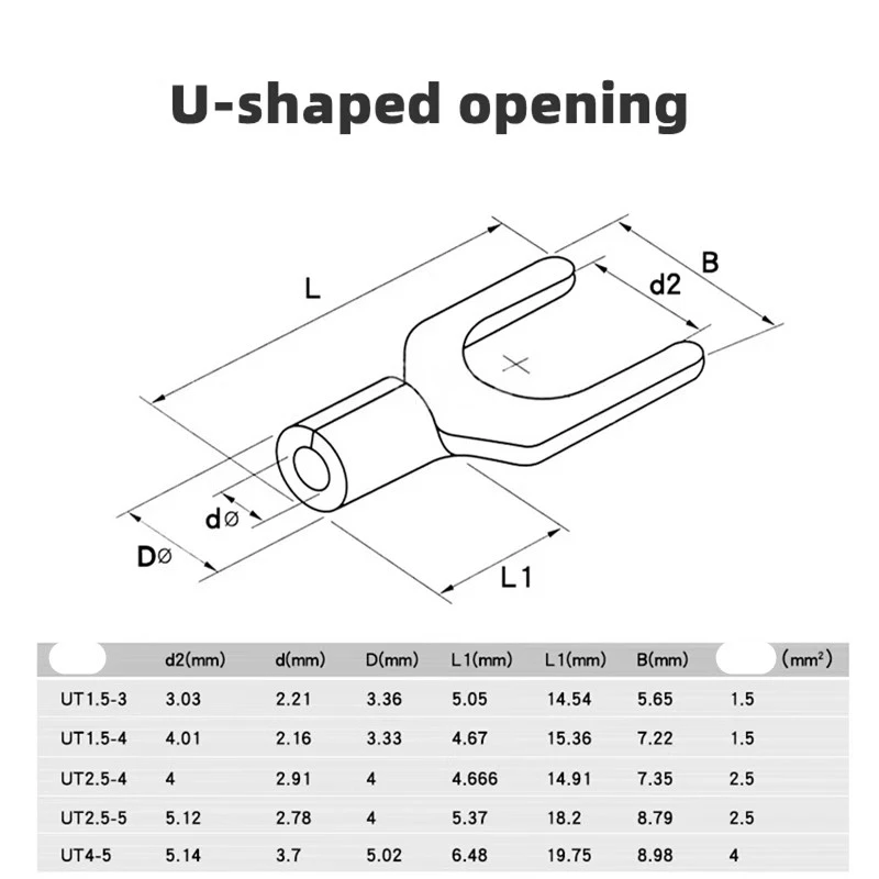 320PCS cold-pressed bare terminal + clip set 10-in-1 OT/UT fork-shaped round bare terminal terminal