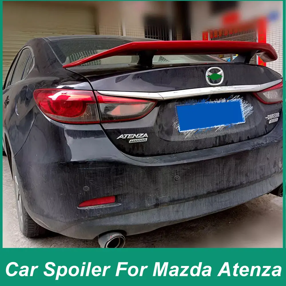 For Mazda Atz 2018-2023 Rear Luggage Lid Spoiler Universal L Design Style Tail Wing Outer Decoration Modified ABS Plastic Black