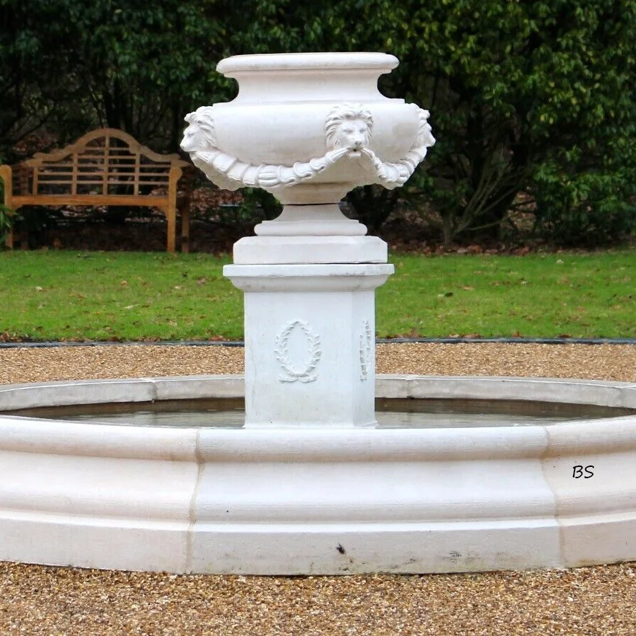 Customized Outdoor Garden There Tiers White Marble Water Fountain