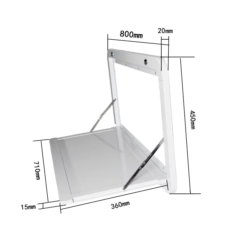 White/Black RV Folding Table for Motorhome Camping Trailer-mounted External Dining Table with Side-mounted Exterior Vehicle Tool