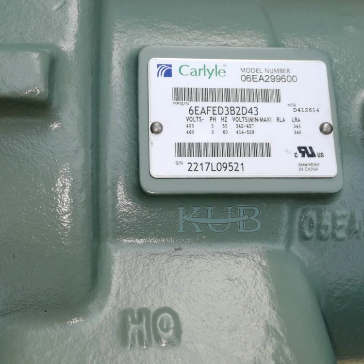 06EM199600 Marca Carlyle Modelo de compresor original Pistón semermetico 35HP Compresor Unidad de refrigeración Precio del compresor