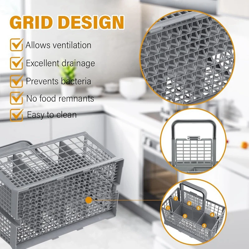 ABNO-cesta para cubiertos para lavavajillas (9,64 X 5,31 X 5 pulgadas) para Whirlpool, Samsung, Maytag, Kitchenaid,Kenmore