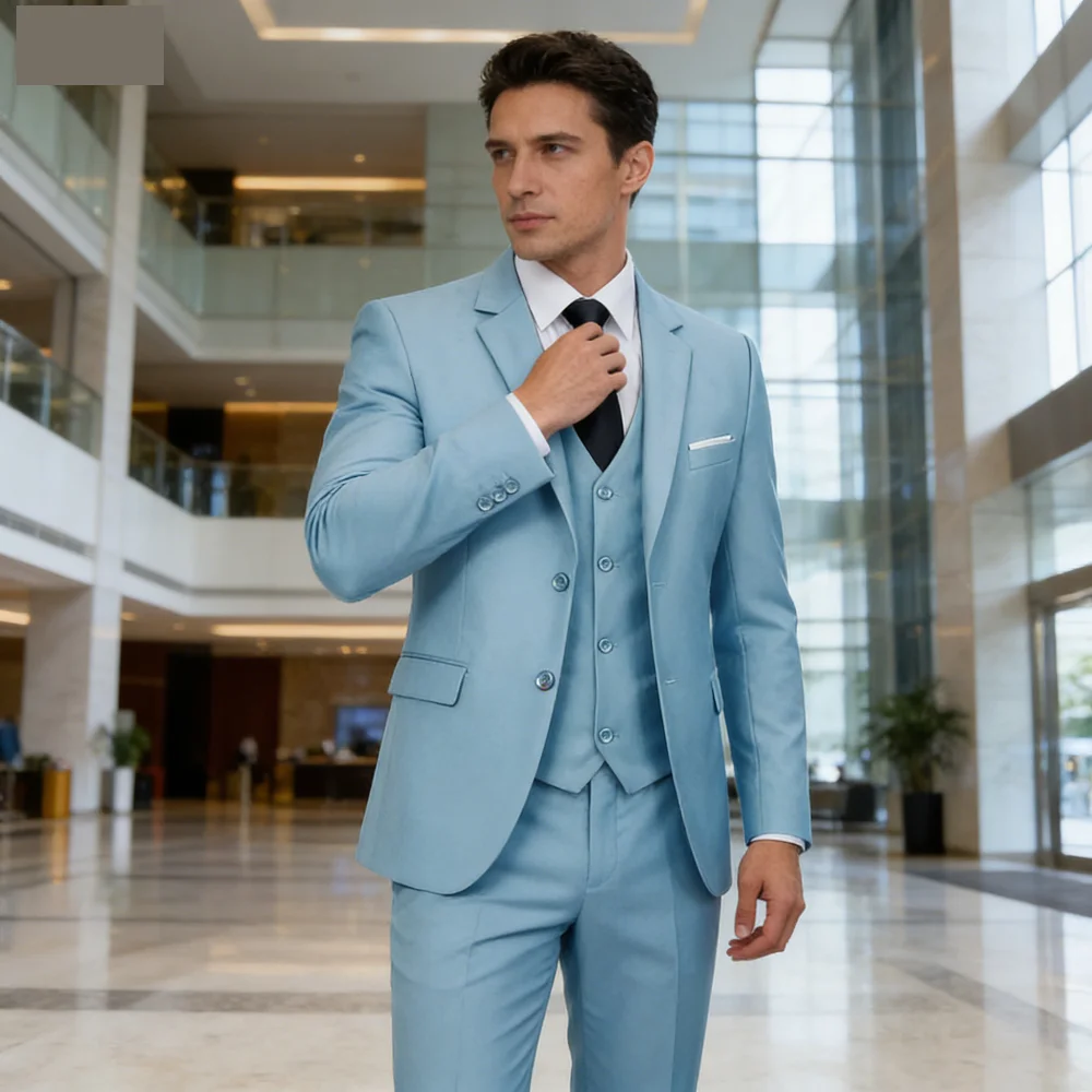 

3 Piece Men's Terno Formal Suit with Regular Jacket Vest Pants for Wedding Party Casual Occasions