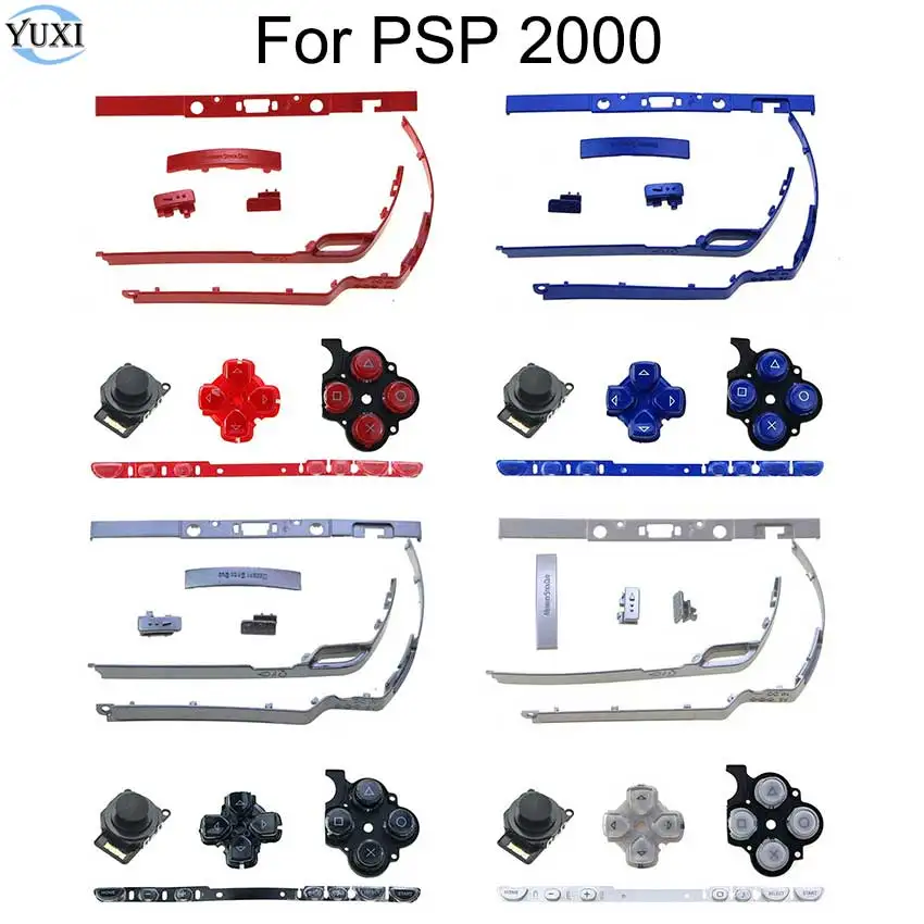 YuXi For PSP2000 Housing Shell Plastic Frame On/ OFF Power Button Strip For PSP 2000 Console Left Right Buttons Analog Joysticks