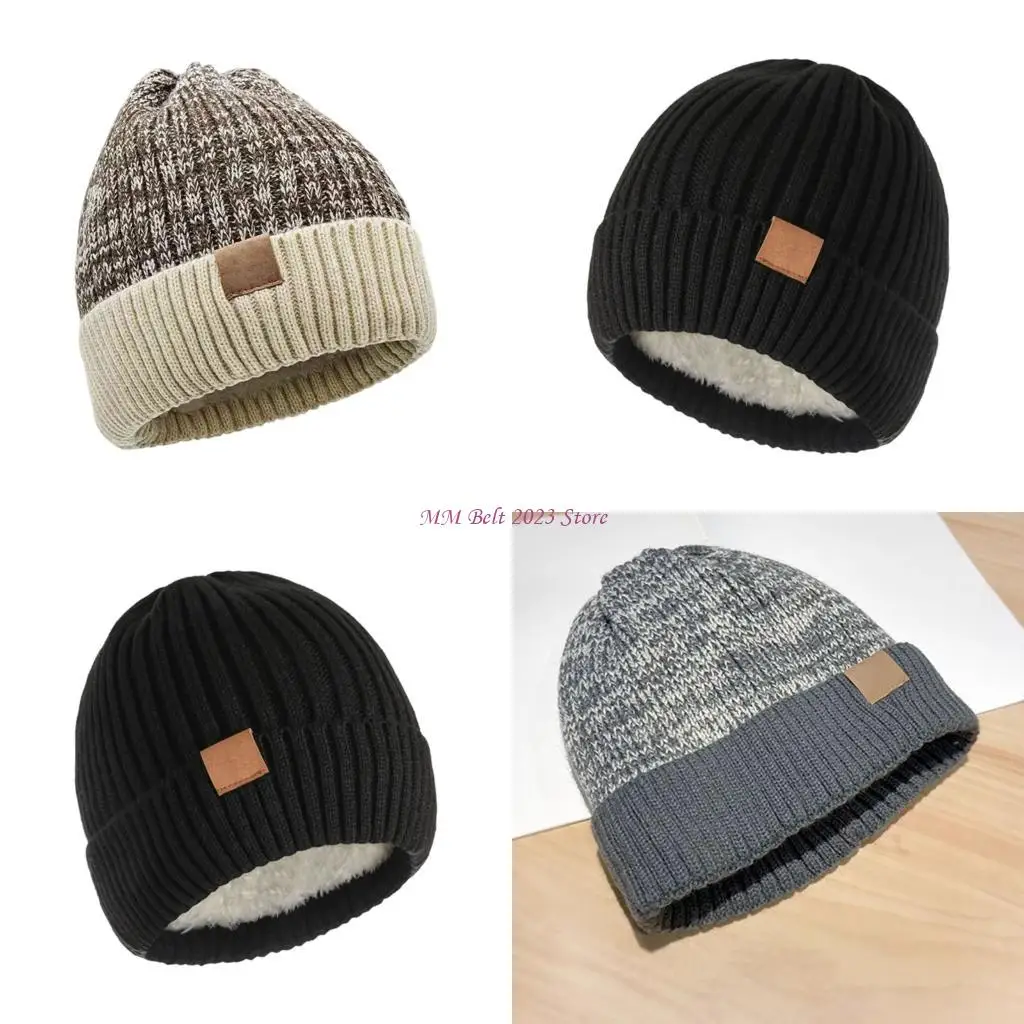 49ME Knit Head Wrap Thicken Pullover Hat for Climbing Skiing Sports Headwear Elastic Headwear