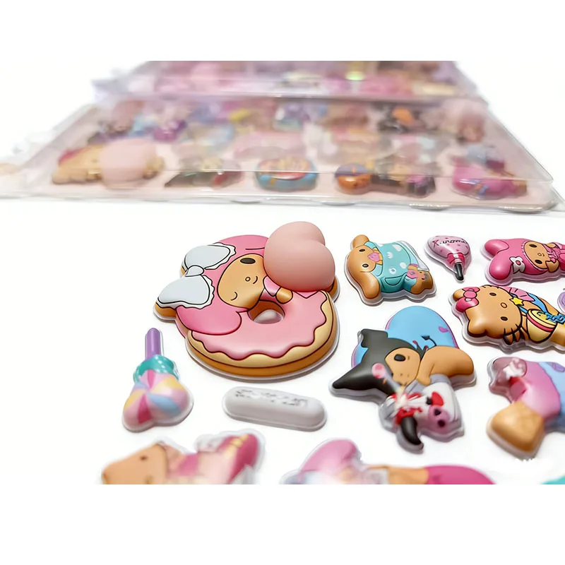 สติกเกอร์นูน 3 มิติ ลายคิตตี้ ซานริโอ น่ารักๆ สำหรับตกแต่งแล็ปท็อป สมุดภาพ เคสมือถือ ของขวัญคลายเครียด