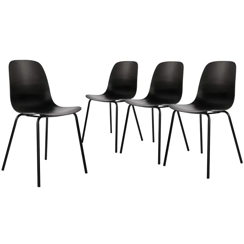 

Mid Century Kitchen Chairs Set of 4,Black Plastic Dining Chairs Outdoor Chairs with Metal Legs for Living amp Dining Room4pcs,Ma