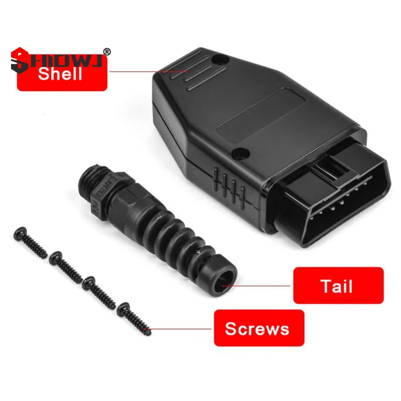1 Set OBD Male Plug OBD2 16Pin Connector OBD II Adaptor OBDII Connector J1962 OBD2 Connector