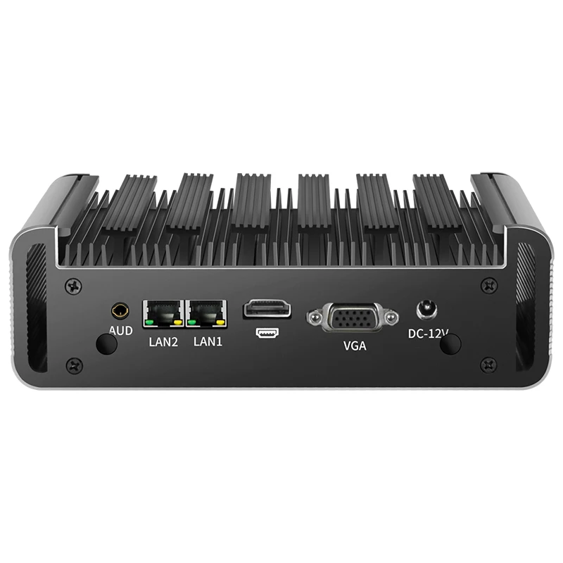 Helorpc Industrial Mini PC with i3-5005U Support WiFi Fanless Computer with 2xLAN 2xRS232 4xUSB3.0 1xHDMI Windows10Pro Ready