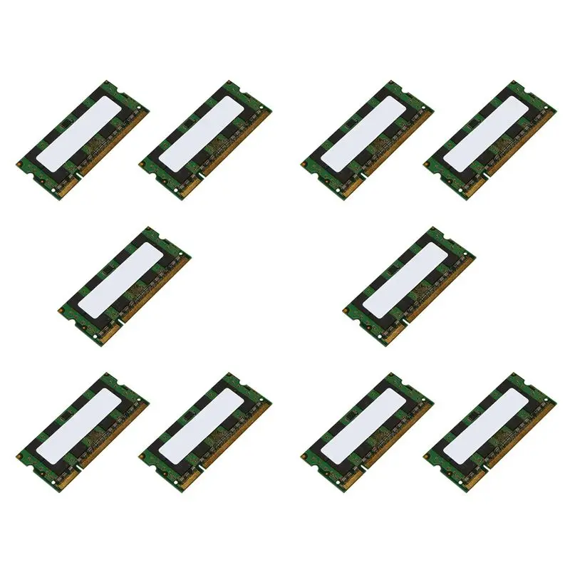 

10X 2 ГБ оперативной памяти DDR2 667 МГц PC2 5300 для ноутбуков, 1.8В, 200-контактный SODIMM для AMD-ABIU
