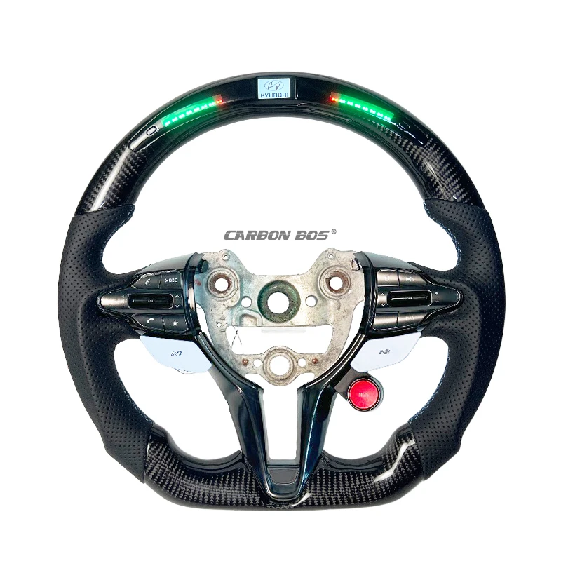 Factory wholesale Custom LED Carbon Fiber Steering Wheel for Hyundai I30N Elantra N Genesis Sonata Car Steering Wheel