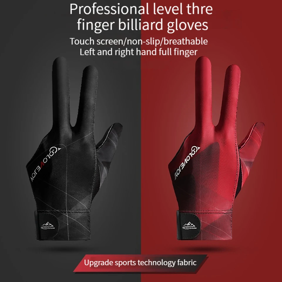 LOOGDEEL 1PCS Billiards Gloves Snooker Table Tennis Gloves Enhanced Grip Left Right Hand Open Three Finger Billiards Gloves