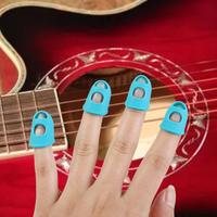 4pcs/set Non-Slip Guitar Fingertip Protectors Rubber Thimble Solid Color Silicone Finger Guards DIY Craft Glove