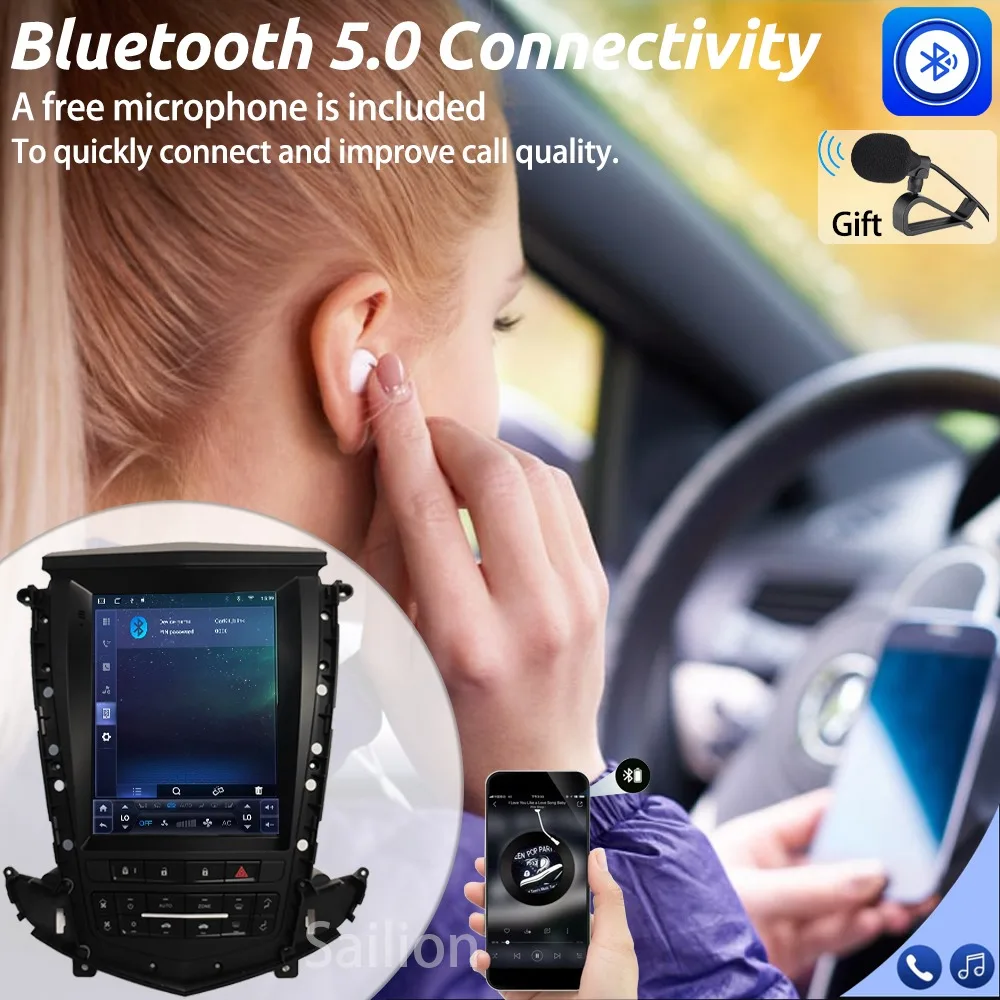 

Car Radio 9.7'' Android15 For Cadillac SRX 2009-2012 2DIN Multimedia Player GPS Navigation BT DSP WiFi 4G Carplay 2K QLED Screen