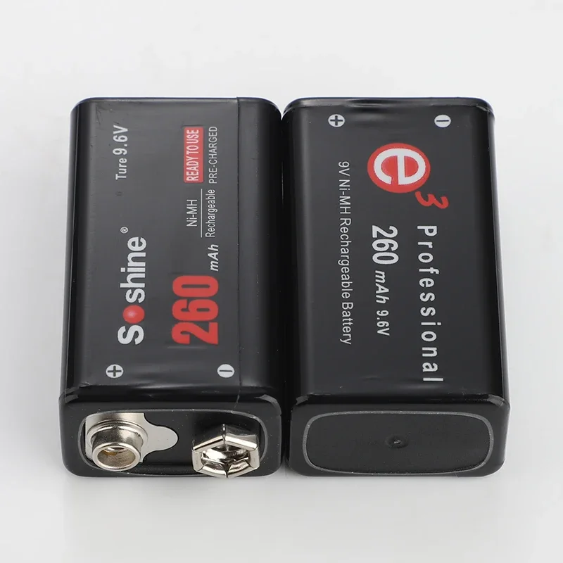 Imagem -04 - Soshine-baterias Recarregáveis Ni-mh para Monitores de Microfones Slots Smart us eu Charger 260mah v 6f22 6f22