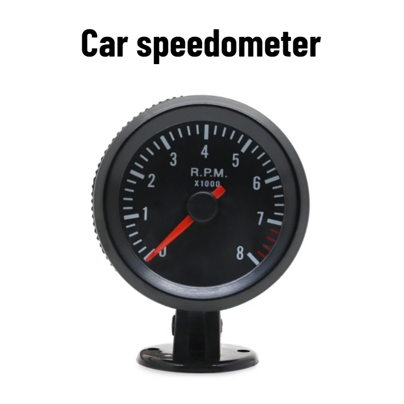 Hot Sale 2 Inch 52mm Black Face White Light LED Car Tachometer 0-8000RPM For 1-8 Cylinders Auto Interior Accessories