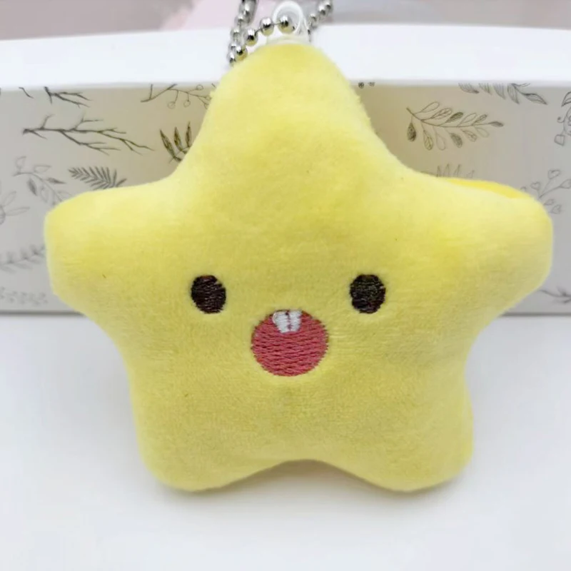 Colgante de estrella de felpa para teléfono móvil, llavero chirriante, colgante de bolsa, muñeco de peluche de dibujos animados, decoraciones de dijes