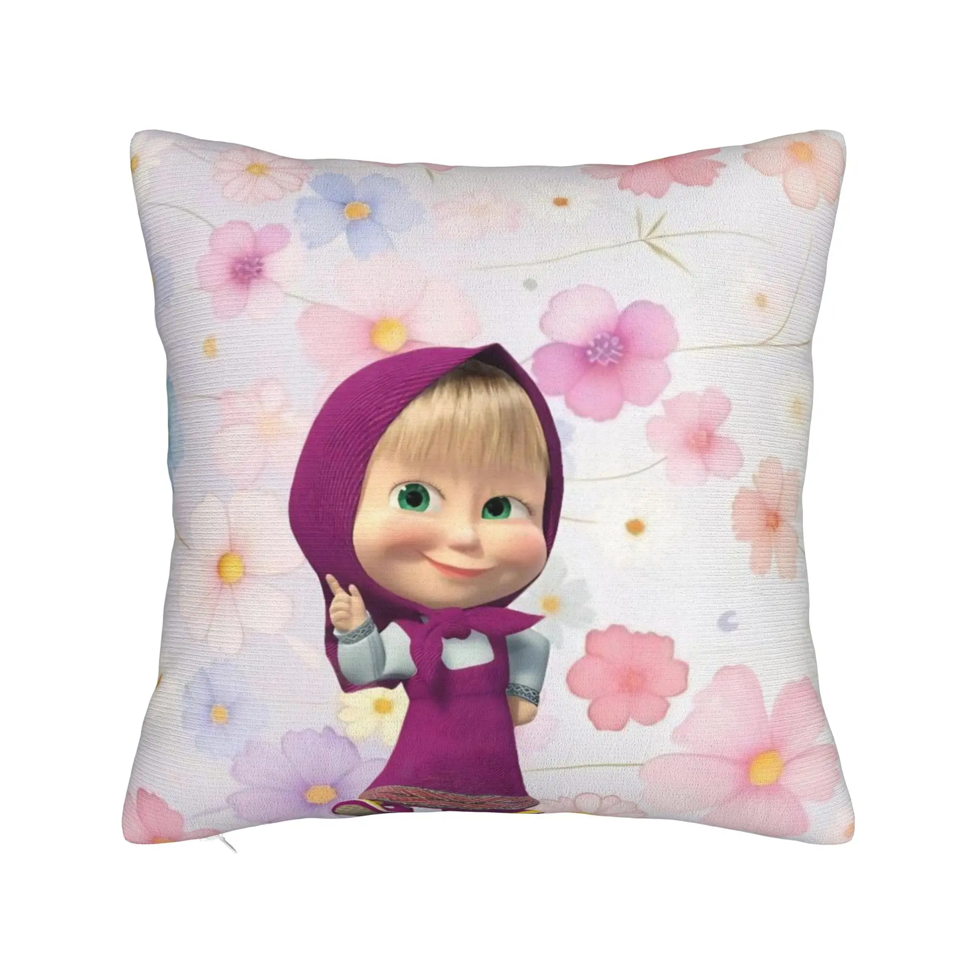 Cute Cartoon M-Masha and Bear Pillowcase Soft Fabric Cushion Cover Decorations  Throw Pillow Case Cover Chair Dropshipping 18''