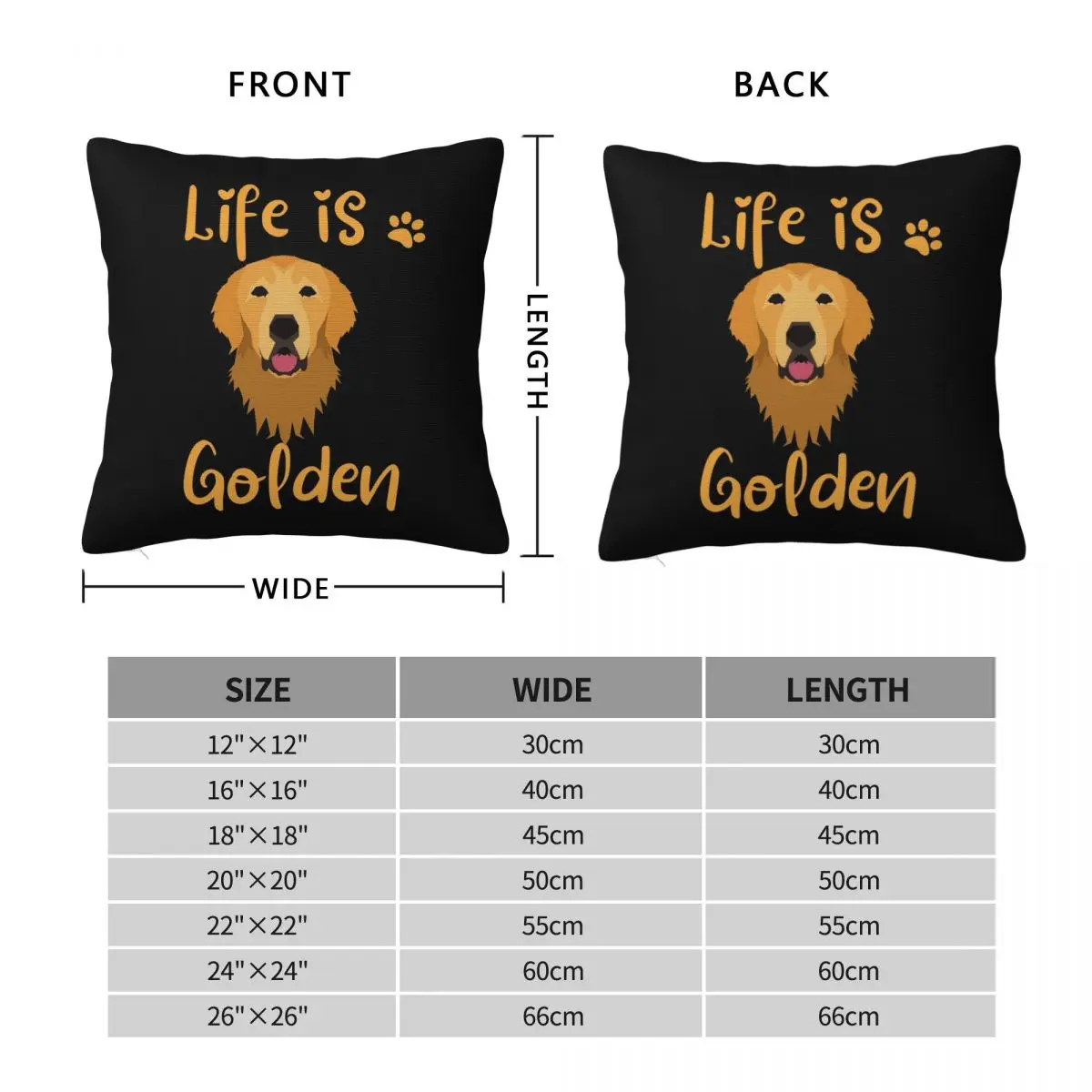 GOLDEN RETRIEVER Quote Pillowcase Cushion Comfort Throw Pillow Sofa Decorative Cushions Used for Home Bedroom Living Room