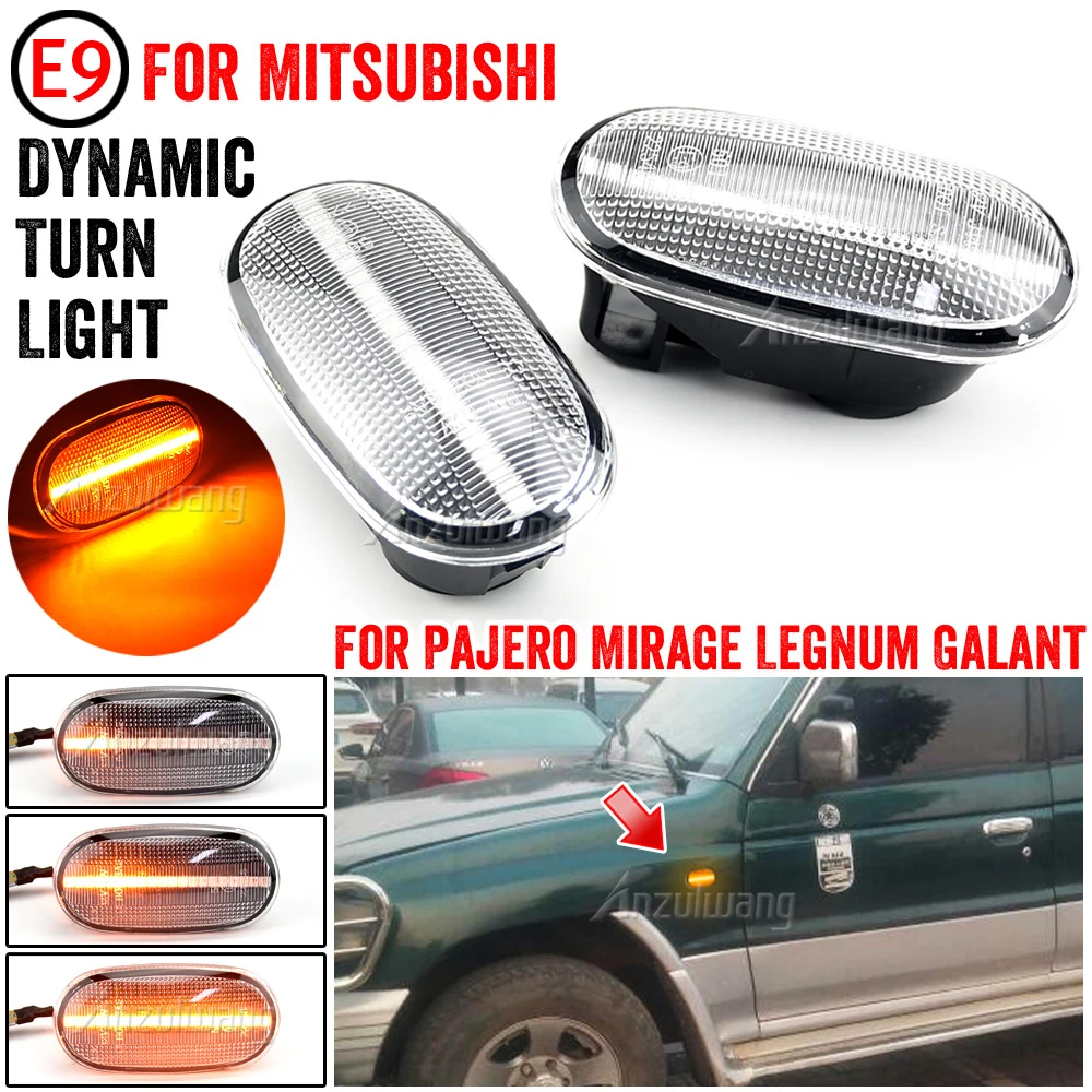 

LED Dynamic Side Marker Turn Signal Lights Sequential Blinker Light For Mitsubishi Pajero Mirage Legnum Galant Lancer 1998 1999