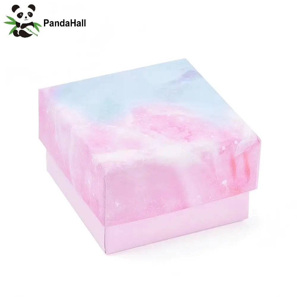 

PandaHall 24pcs Square Sky Blue Cardboard Ring Box with Sponge Insert Jewelry Display Gift Packaging Box for Wedding Party