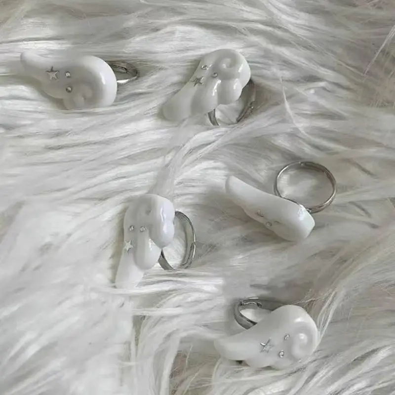 2025 Novas 2 peças estrela e anjo anéis