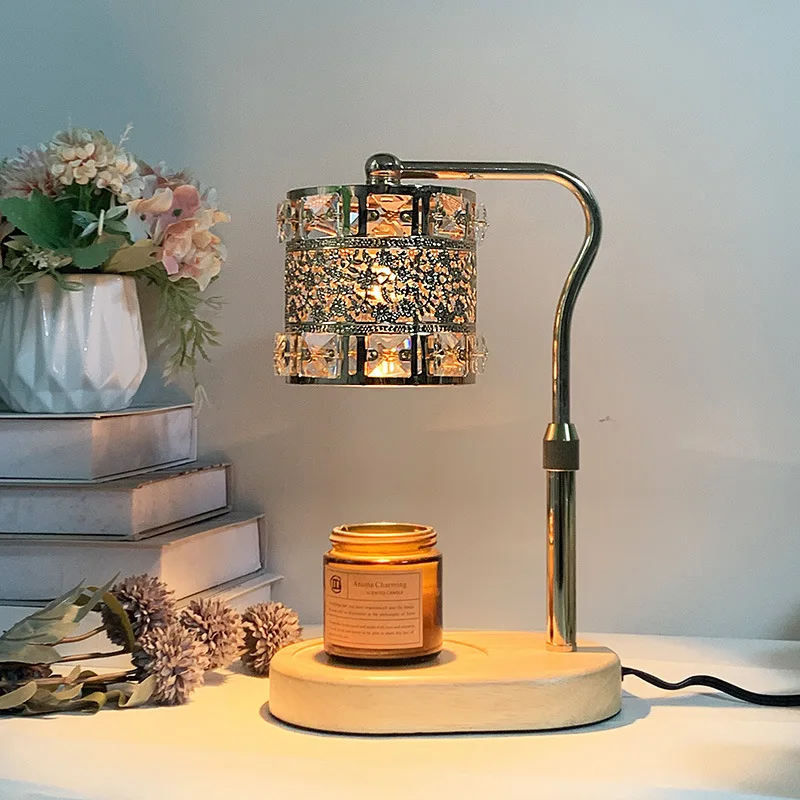 Retro Crystal Fragrant Wax Adjustable Height Floor Lamps Bedsides Aromatherapy Table Lights Atmosphere Candle Holder Decoration