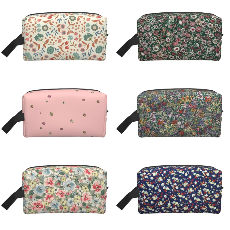 

Art Flora Print Portable Travel Toiletry Bag Skincare and Bathing Storage Bag Waterproof Cosmetic Bag Large Capacity Makeup Bag