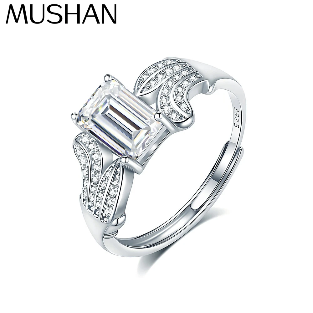 

MuShan Designer Jewelry 925 Sterling Silver Ear Cuff Heart Moissanite Holiday Dainty for Wife Platinum Plated MST Patent