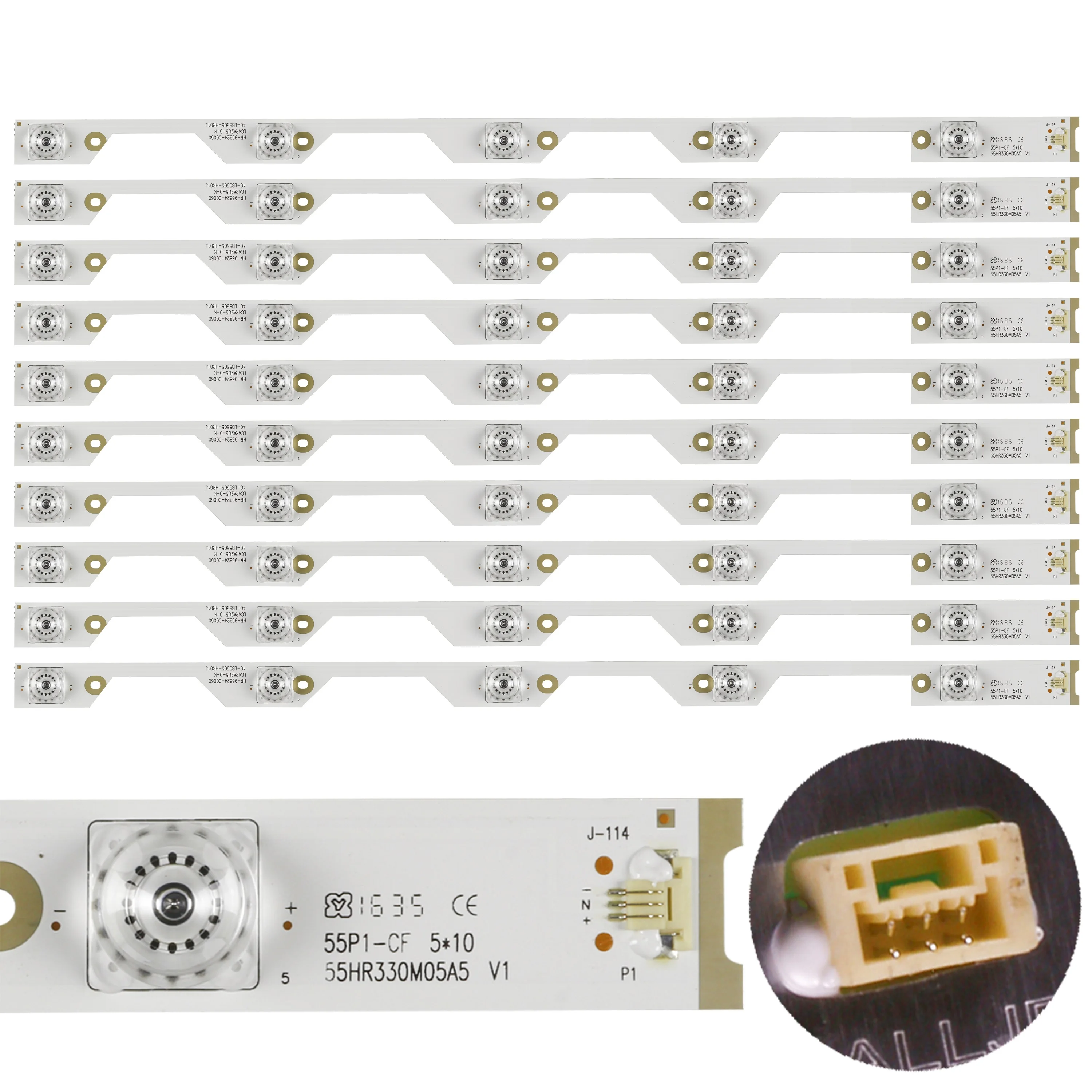 

10 шт., 5 светодиодов, светодиодная подсветка для THOMSON 55UB6406 55UB6406W LV550NDEL MA4CLB5505HR3KT4 TMT-55E5800-10X5-3030C-V2 4C-LB5505-YH1